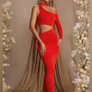 Sleeve cut out maxi dress